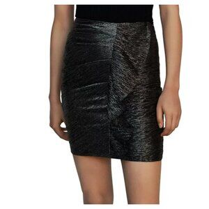 Maje Junny Draped Metallic Mini Skirt SZ: S